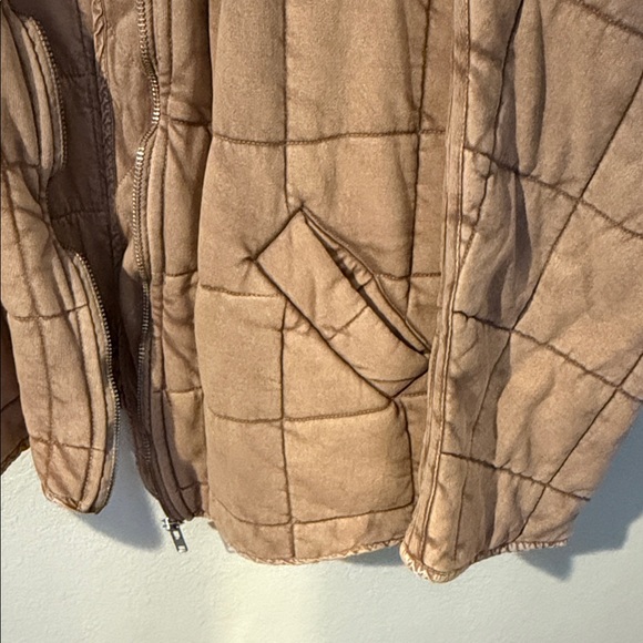 Free People Dolman Quilted Knit Jacket Champagne Diamonds - Picture 3 of 8